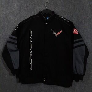 Chevrolet Corvette Jacket Mens 4XL Black GM JH‎ Design Racing Embroidered Twill